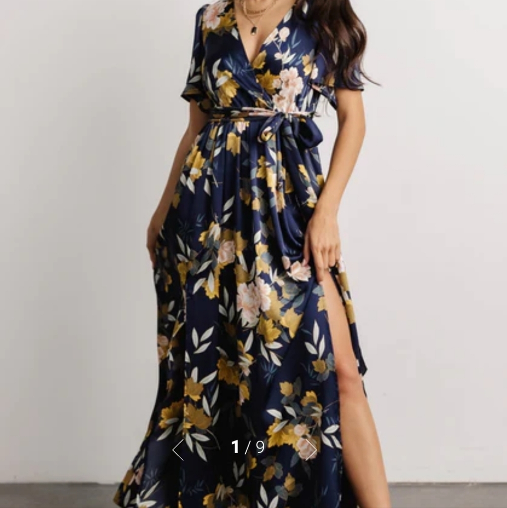 Baltic Born Navy Floral Maxi Dress